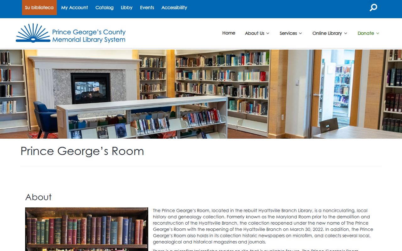 Prince George's County people search resources in the Prince George's Room