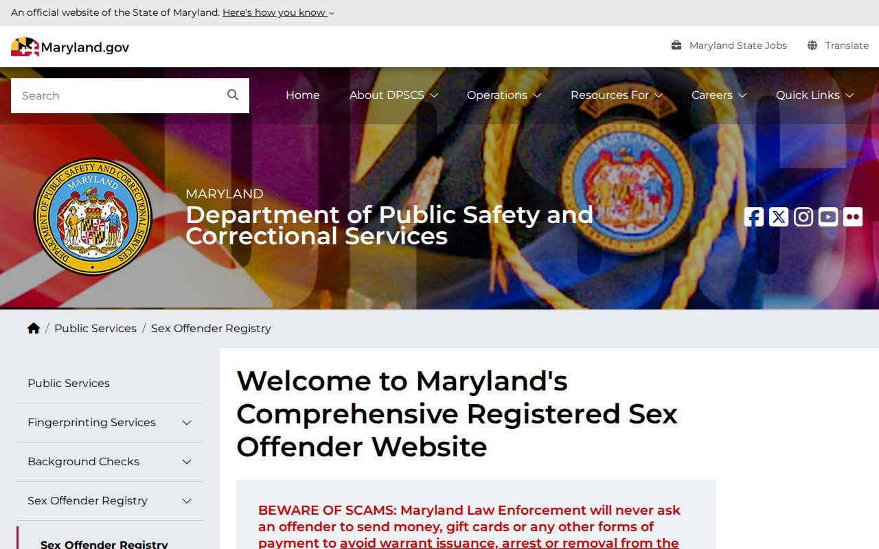 Prince George's County public records offender registry search